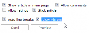 Option to Disable Mirrors screenshot