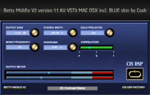 Betty Middle V2 version 1.1 AU MAC OSX incl. BLUE skin by Cook screenshot