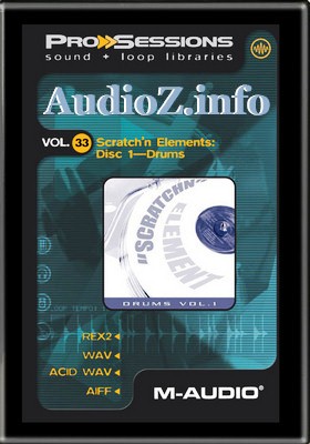 M-Audio Pro Sessions Vol.33 Scratch n Elements Disc 1 Drums ACiD AiFF REX2 screenshot M-Audio Pro Sessions Vol.33 Scratch n Elements Disc 1 Drums ACiD AiFF REX2 screenshot