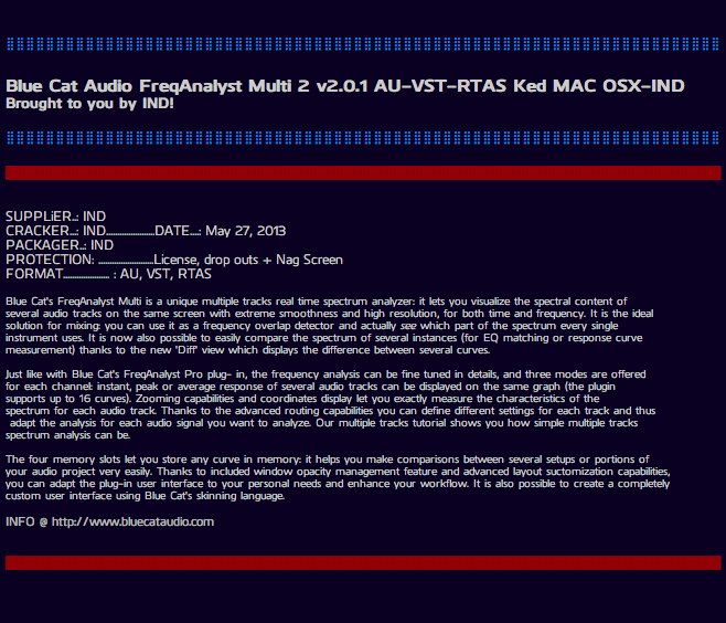 Blue Cat Audio FreqAnalyst Multi 2 v2.0.1 AU-VST-RTAS Ked MAC OSX-IND screenshot