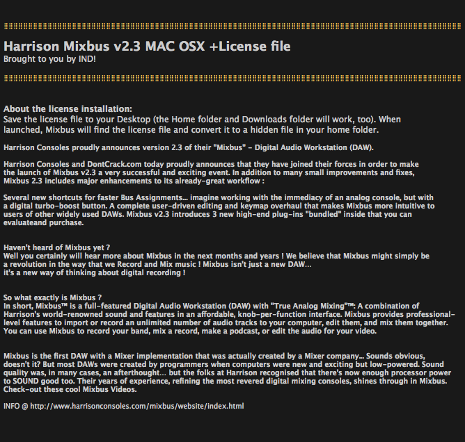 Harrison Mixbus v2.3 +License file Intel Only! MAC OSX-IND screenshot