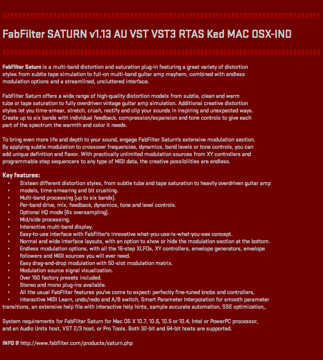 fabfilter saturn distortion free download