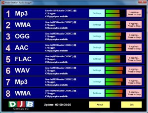DJB 8CH-Stereo Digital Audio Logger 1.0.0.1 screenshot