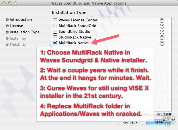 installing waves plugins 9.2 foldeer