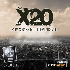 Clicksound X20 Drum and Bass MIDI Elements Vol.1 Logic Pro 9 screenshot