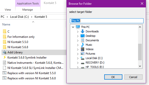 how to add library to kontakt 5.7