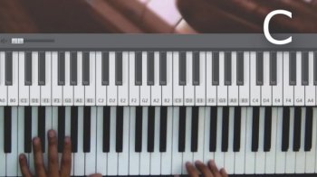 Learn to play Major chords with inversions of white keys screenshot