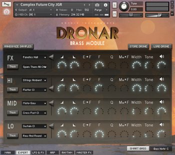 Gothic Instruments DRONAR Brass Module KONTAKT screenshot