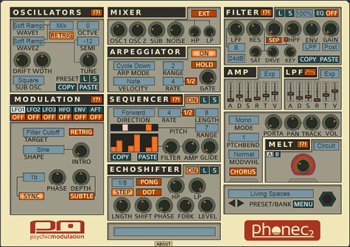 Psychic Modulation Phonec v2.2 WiN OSX (with Synth Bass Bank) screenshot