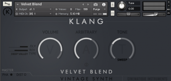 Cinematique Instruments KLANG VINTAGE SYNTH: Velvet Blend KONTAKT screenshot