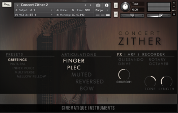 Cinematique Instruments Concert Zither v2 KONTAKT 截圖