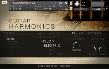 Cinematique Instruments Guitar Harmonics v2.5 KONTAKT 截圖