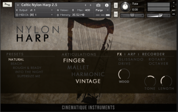 Cinematique Instruments Nylon Harp v2.5 KONTAKT 截圖