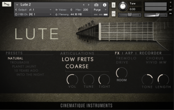 Cinematique Instruments Lute v2 KONTAKT 截圖