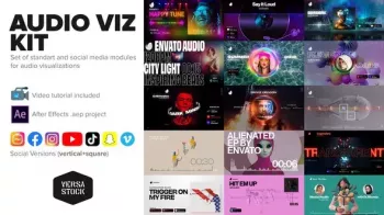 VersaStock Audio Visualization Social Media Kit AEP screenshot