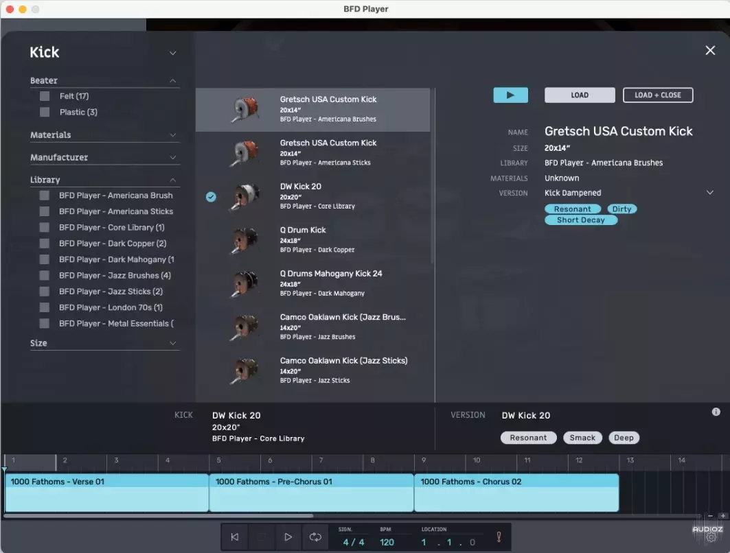 inMusic Brands BFD Player v1.2.0.31 VST VST3 AU AAX STANDALONE WiN MAC [FREE] screenshot