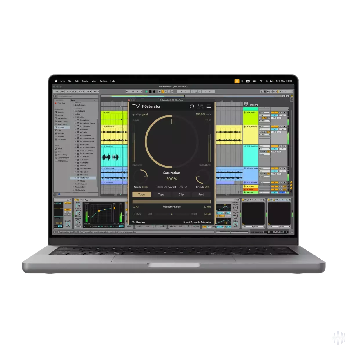 Techivation T-Saturator（动态电平独立饱和器）v1.0.0 x64 x86 VST VST3 AU AAX WiN MAC [免费] 截图