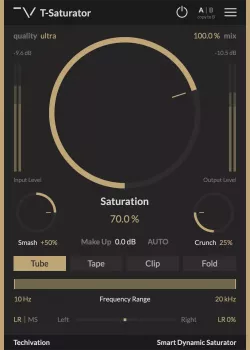 Techivation T-Saturator (Dynamic Level-Independent Saturator) v1.0.0 x64 x86 VST VST3 AU AAX WiN MAC [FREE] screenshot