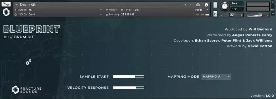 Fracture Sounds Blueprint Drum Kit v1.0.1 KONTAKT [FREE] screenshot