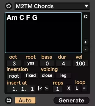 midi-2-the-max M2TM Chords v1.11 Max for Live Device AMXD screenshot