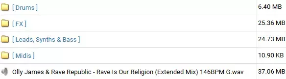 Olly James Signature Sounds Vol.38 Rave Is Our Religion WAV MiDi screenshot